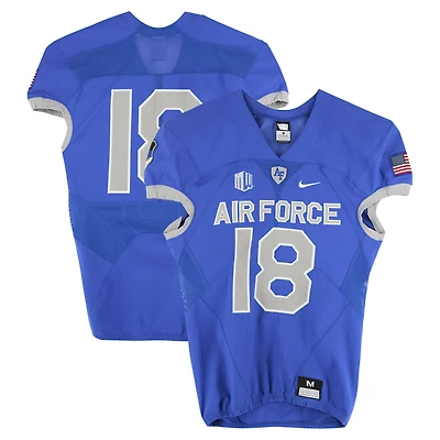 Air Force Falcons Team-Issued #18 Royal Nike Jersey from the Football Program - Size M