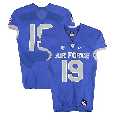 Air Force Falcons Team-Issued #19 Royal Nike Jersey from the Football Program - Size M
