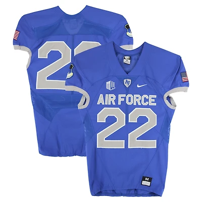 Air Force Falcons Team-Issued #22 Royal Nike Jersey from the Football Program - Size M