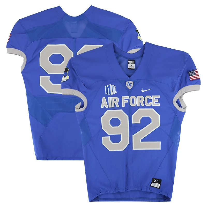 Air Force Falcons Team-Issued #92 Royal Nike Jersey from the Football Program - Size XL