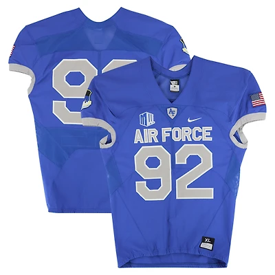 Air Force Falcons Team-Issued #92 Royal Nike Jersey from the Football Program - Size XL