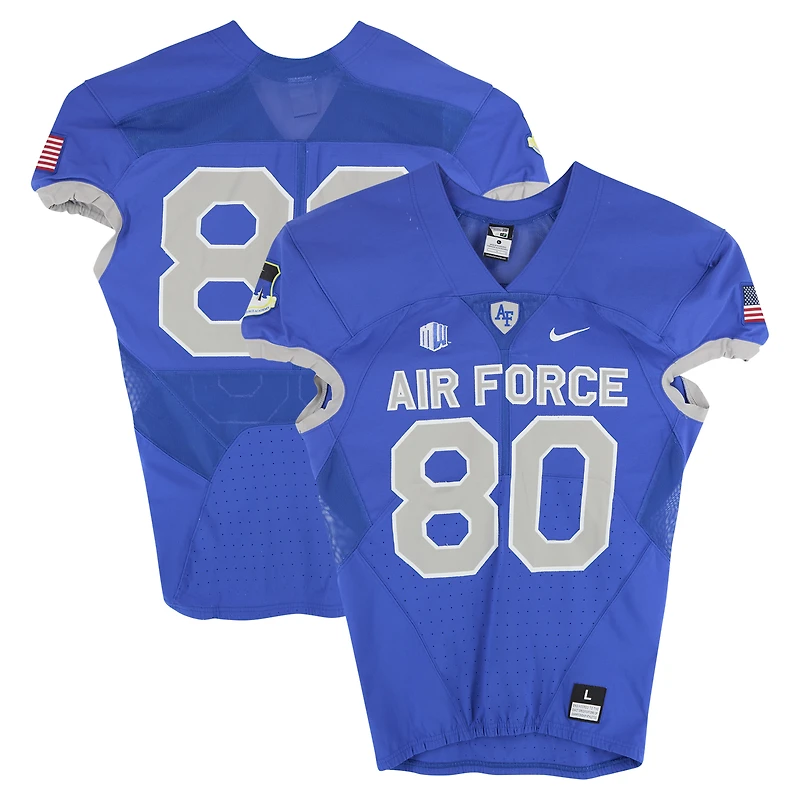 Air Force Falcons Team-Issued #80 Royal Nike Jersey from the Football Program - Size L