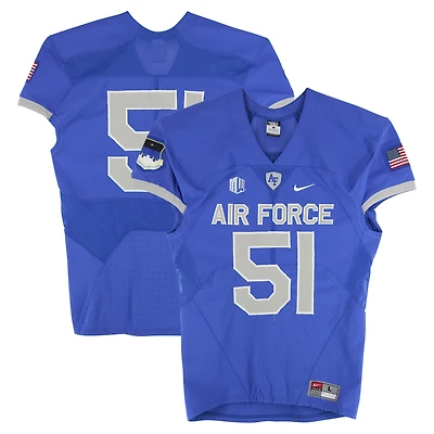 Air Force Falcons Team-Issued #51 Royal Nike Jersey from the Football Program - Size L
