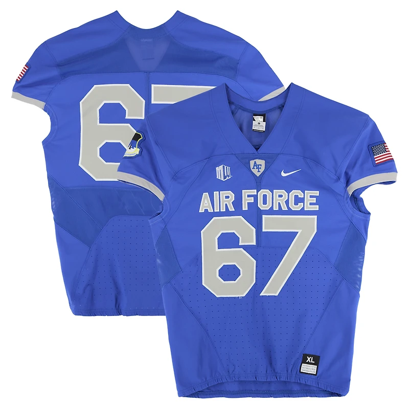 Air Force Falcons Team-Issued #67 Royal Nike Jersey from the Football Program - Size XL