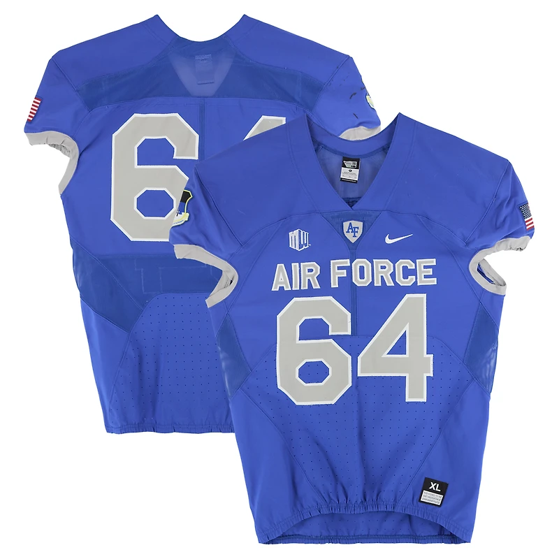 Air Force Falcons Team-Issued #64 Royal Nike Jersey from the Football Program - Size XL