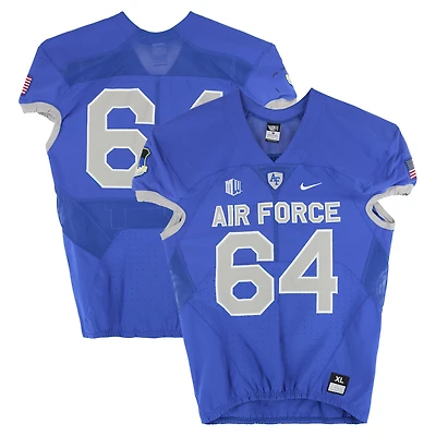 Air Force Falcons Team-Issued #64 Royal Nike Jersey from the Football Program - Size XL