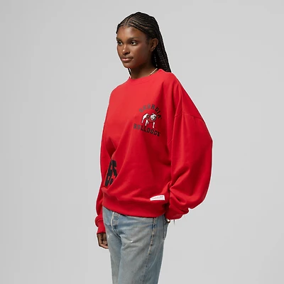 Women's Mitchell & Ness Red Georgia Bulldogs Multi-Hit Sweatshirt