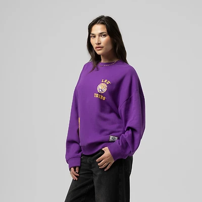 Women's Mitchell & Ness Purple LSU Tigers Multi-Hit Sweatshirt