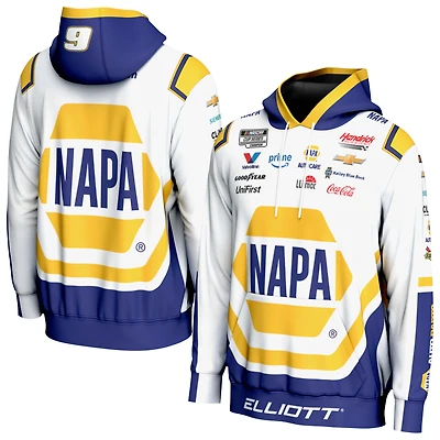 Youth ProSphere White Chase Elliott All Over Print Pullover Hoodie