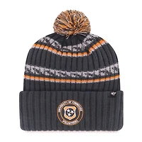 Men's '47 Charcoal Tennessee Volunteers Smokey Grey Stripes Cuffed Knit Hat with Pom