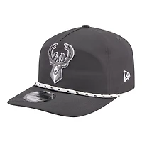 Men's New Era Graphite Milwaukee Bucks Tonal Rope 19TWENTY Adjustable Hat