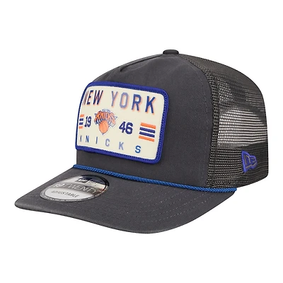 Men's New Era  Charcoal New York Knicks Washed Patch 19TWENTY Adjustable Trucker Hat