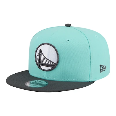 Men's New Era Turquoise/Charcoal Golden State Warriors Color Pack Two-Tone 9FIFTY Snapback Hat
