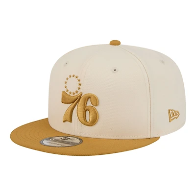 Men's New Era  Cream/Tan Philadelphia 76ers Two-Tone Color Pack 9FIFTY Snapback Hat