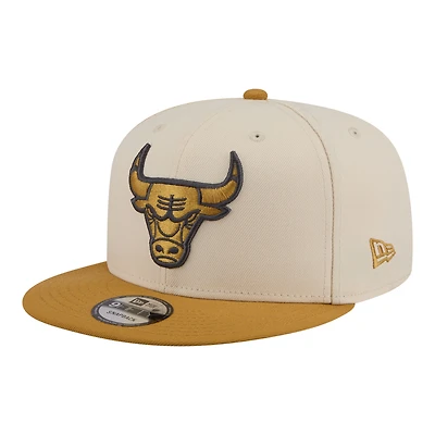 Men's New Era  Cream/Tan Chicago Bulls Two-Tone Color Pack 9FIFTY Snapback Hat