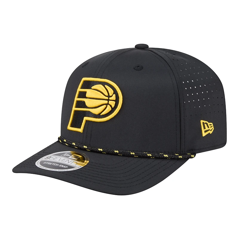 Men's New Era Black Indiana Pacers Sport Rope Vented Stretch-Snap 9SEVENTY Hat