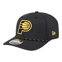 Men's New Era Black Indiana Pacers Sport Rope Vented Stretch-Snap 9SEVENTY Hat
