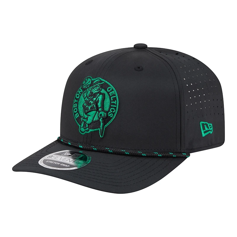Men's New Era Black Boston Celtics Sport Rope Vented Stretch-Snap 9SEVENTY Hat