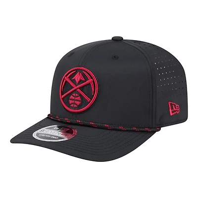 Men's New Era Black Denver Nuggets Sport Rope Vented Stretch-Snap 9SEVENTY Hat