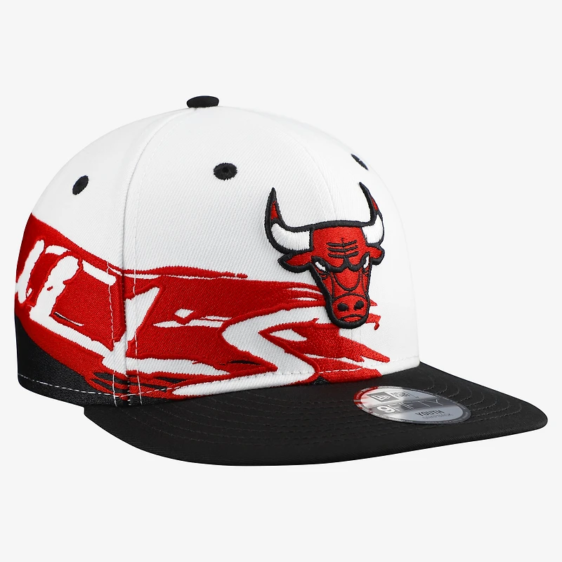 Youth New Era  White/Black Chicago Bulls Swept 9FIFTY Snapback Hat