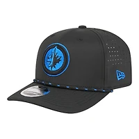 Men's New Era  Black Winnipeg Jets Sport Vented 9SEVENTY Rope Adjustable Hat
