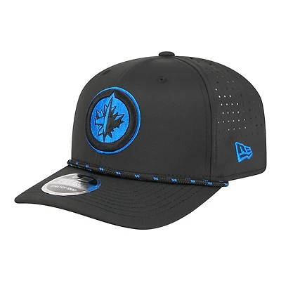 Men's New Era  Black Winnipeg Jets Sport Vented 9SEVENTY Rope Adjustable Hat