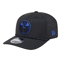 Men's New Era  Black Edmonton Oilers Sport Vented 9SEVENTY Rope Adjustable Hat