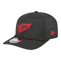 Men's New Era  Black Detroit Red Wings Sport Vented 9SEVENTY Rope Adjustable Hat