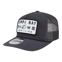 Men's New Era Charcoal Tampa Bay Lightning Washed Patch 19TWENTY Trucker Adjustable Hat