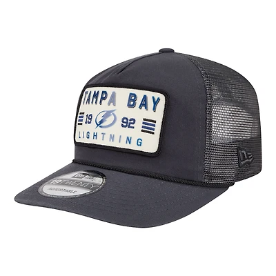 Men's New Era Charcoal Tampa Bay Lightning Washed Patch 19TWENTY Trucker Adjustable Hat