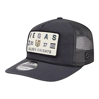 Men's New Era Charcoal Vegas Golden Knights Washed Patch 19TWENTY Trucker Adjustable Hat