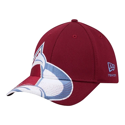 Men's New Era Burgundy Colorado Avalanche Oversized Logo M-Crown Flex 39THIRTY Hat