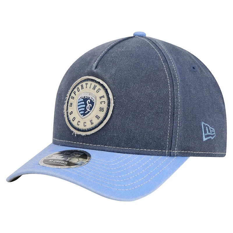 Men's New Era  Blue Sporting Kansas City Jersey Hook 9FORTY Adjustable Hat