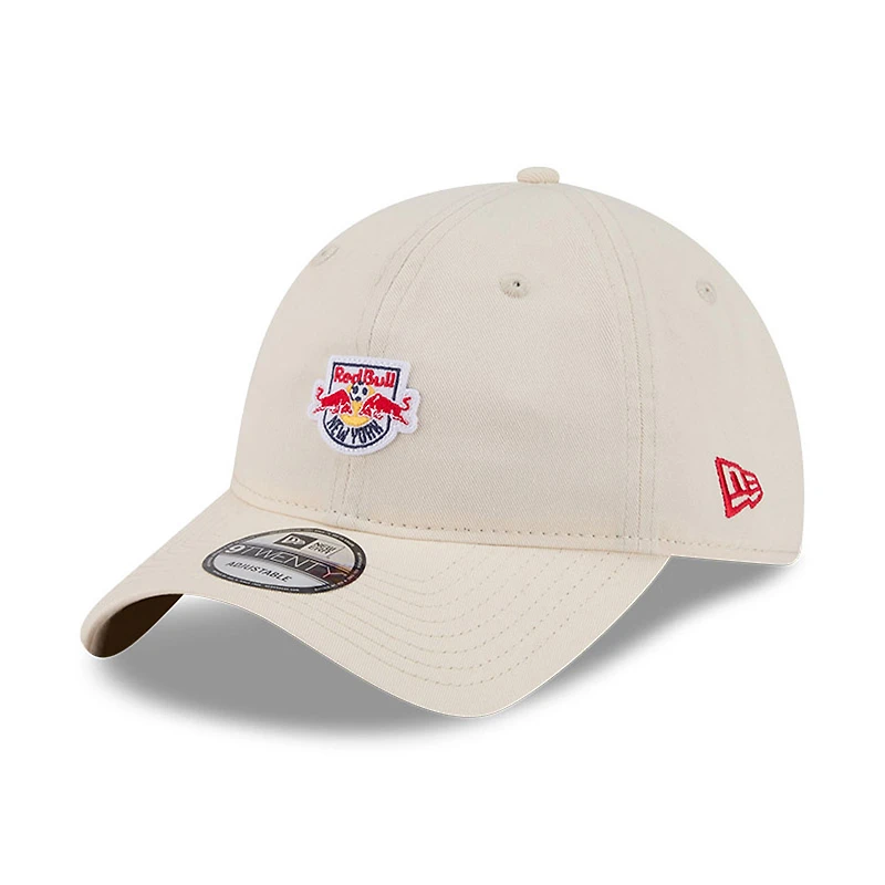 Men's New Era Beige New York Red Bulls Micro Team Logo 9TWENTY Adjustable Hat