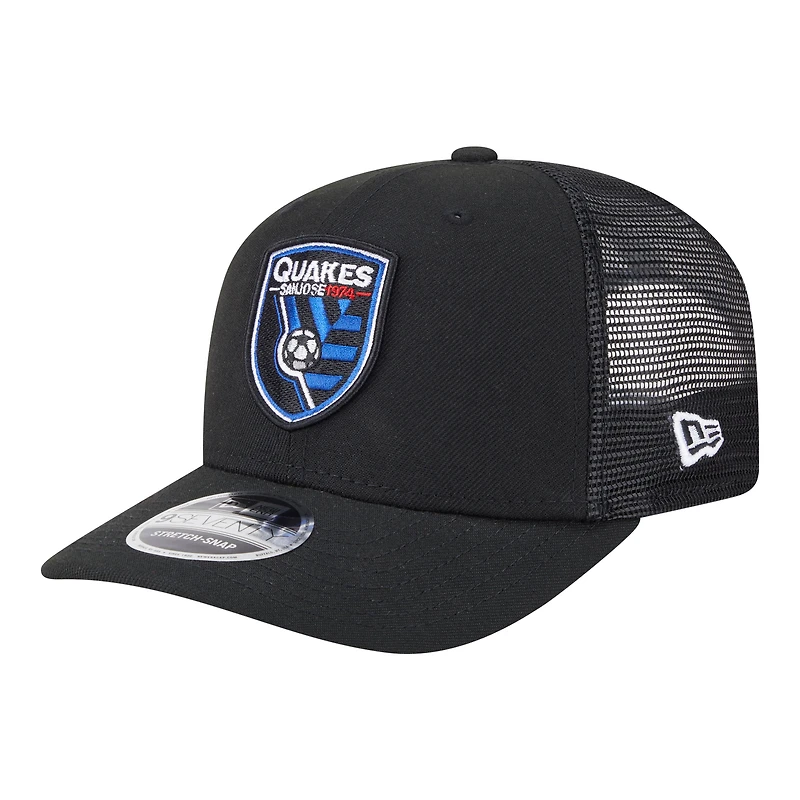 Men's New Era  Black San Jose Earthquakes Jersey Hook 9SEVENTY Adjustable Hat