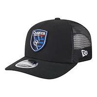 Men's New Era  Black San Jose Earthquakes Jersey Hook 9SEVENTY Adjustable Hat