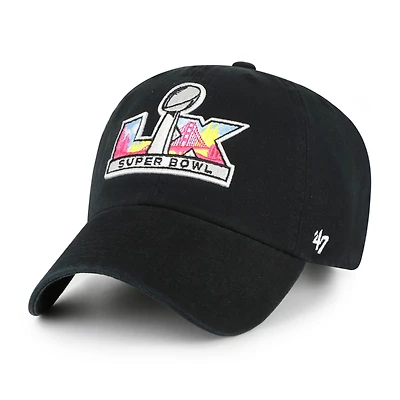 Men's '47 Black Super Bowl LX Relaxed Clean Up Adjustable Hat