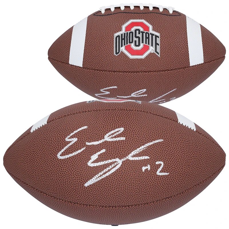 Emeka Egbuka Ohio State Buckeyes Autographed Nike Replica Game Football