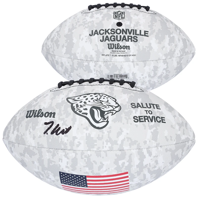 Travis Hunter Jacksonville Jaguars Autographed Wilson 2024 Salute To Service Football