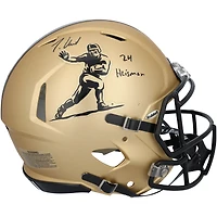 Travis Hunter Colorado Buffaloes Autographed Riddell Gold Heisman Speed Authentic Helmet with "24 Heisman" Inscription
