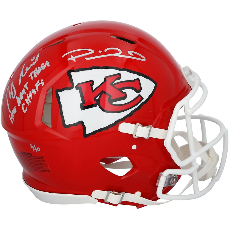 Patrick Mahomes & Andy Reid Kansas City Chiefs Autographed Riddell Speed Authentic Helmet with "How Bout Those Chiefs" Inscription - Limited Edition of 10