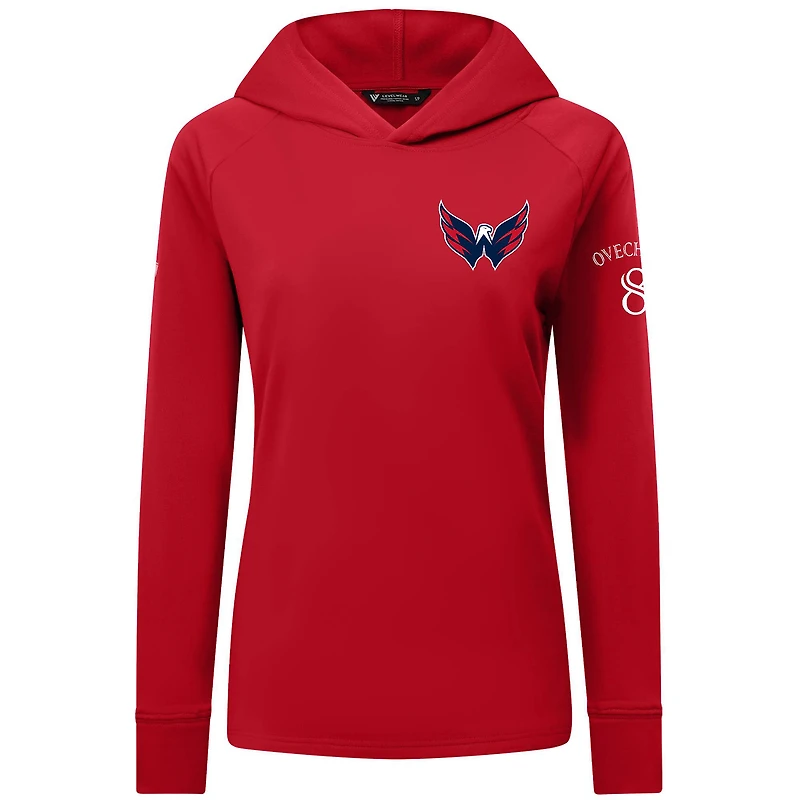 Women's Levelwear Alexander Ovechkin Red Washington Capitals Impression Name & Number Raglan Hoodie