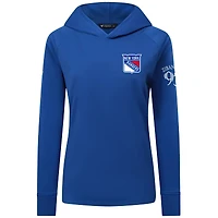 Women's Levelwear Mika Zibanejad Blue New York Rangers Impression Name & Number Raglan Hoodie