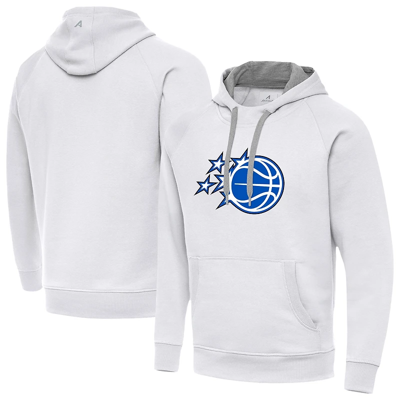 Men's Antigua White Orlando Magic New Logo Victory Pullover Hoodie