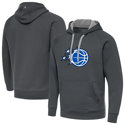 Men's Antigua Charcoal Orlando Magic New Logo Victory Pullover Hoodie