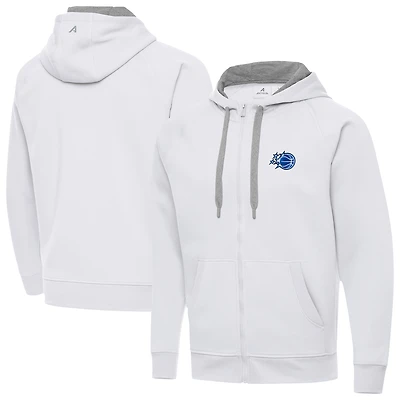 Men's Antigua White Orlando Magic New Logo Victory Full-Zip Hooded Sweatshirt