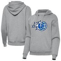Women's Antigua Heather Gray Orlando Magic New Logo Victory Pullover Hoodie