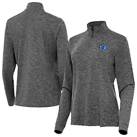 Women's Antigua Heather Orlando Magic New Logo Mentor Long Sleeve Quarter-Zip Mock Polo