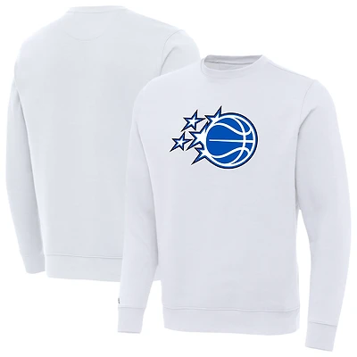 Men's Antigua White Orlando Magic New Logo Victory Pullover Sweatshirt