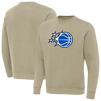 Men's Antigua Khaki Orlando Magic New Logo Victory Pullover Sweatshirt